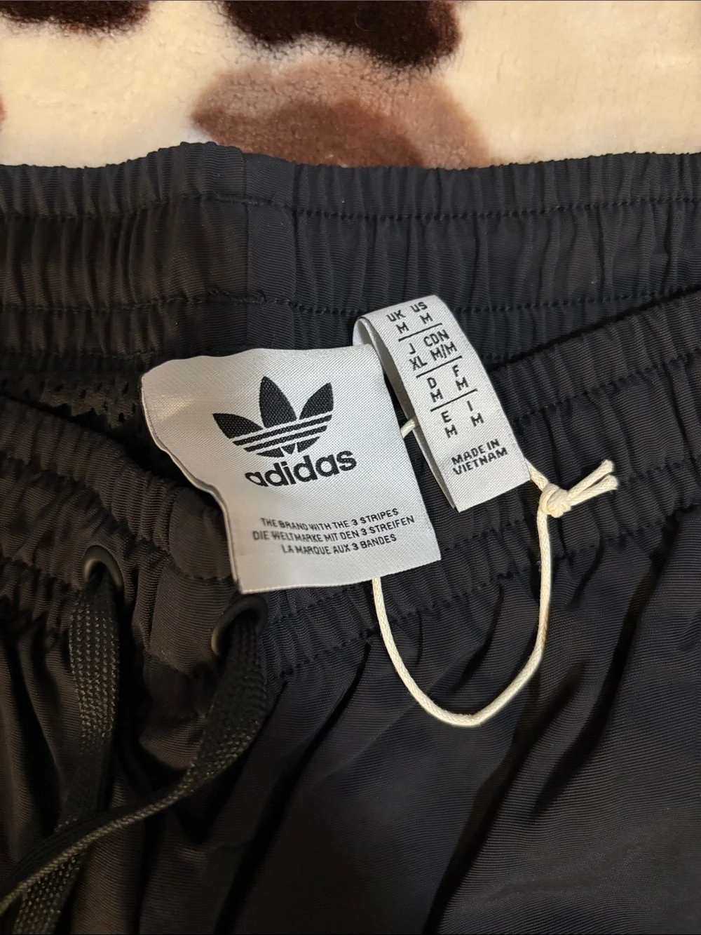 Adidas Black Track Pants with White Piping and Embroidered Crest - Picture 4 of 5